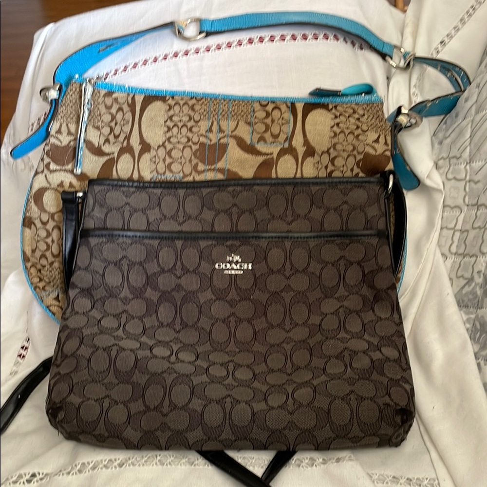 Coach Brown& Gray Bags Both Are Projects Gray Bag is EUC except for the corners